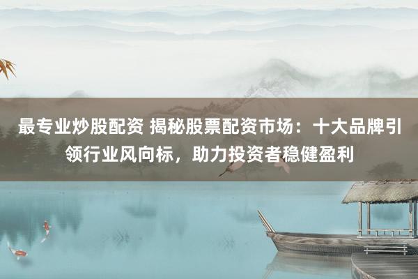 最专业炒股配资 揭秘股票配资市场：十大品牌引领行业风向标，助力投资者稳健盈利