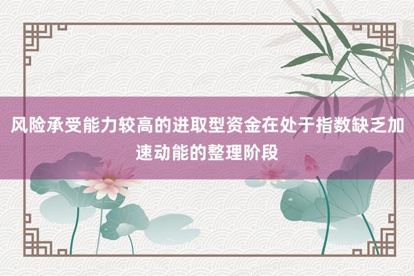 风险承受能力较高的进取型资金在处于指数缺乏加速动能的整理阶段