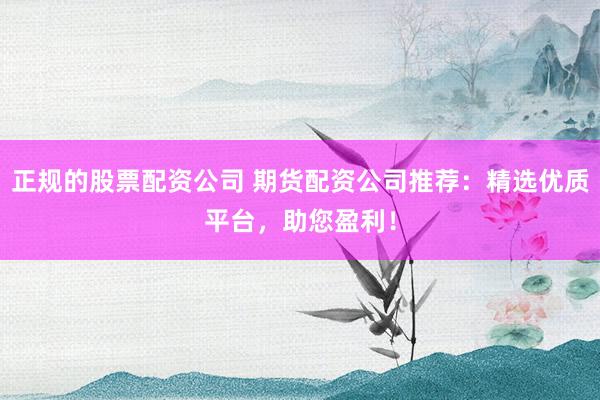正规的股票配资公司 期货配资公司推荐：精选优质平台，助您盈利！