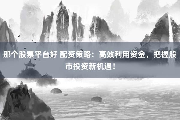 那个股票平台好 配资策略：高效利用资金，把握股市投资新机遇！